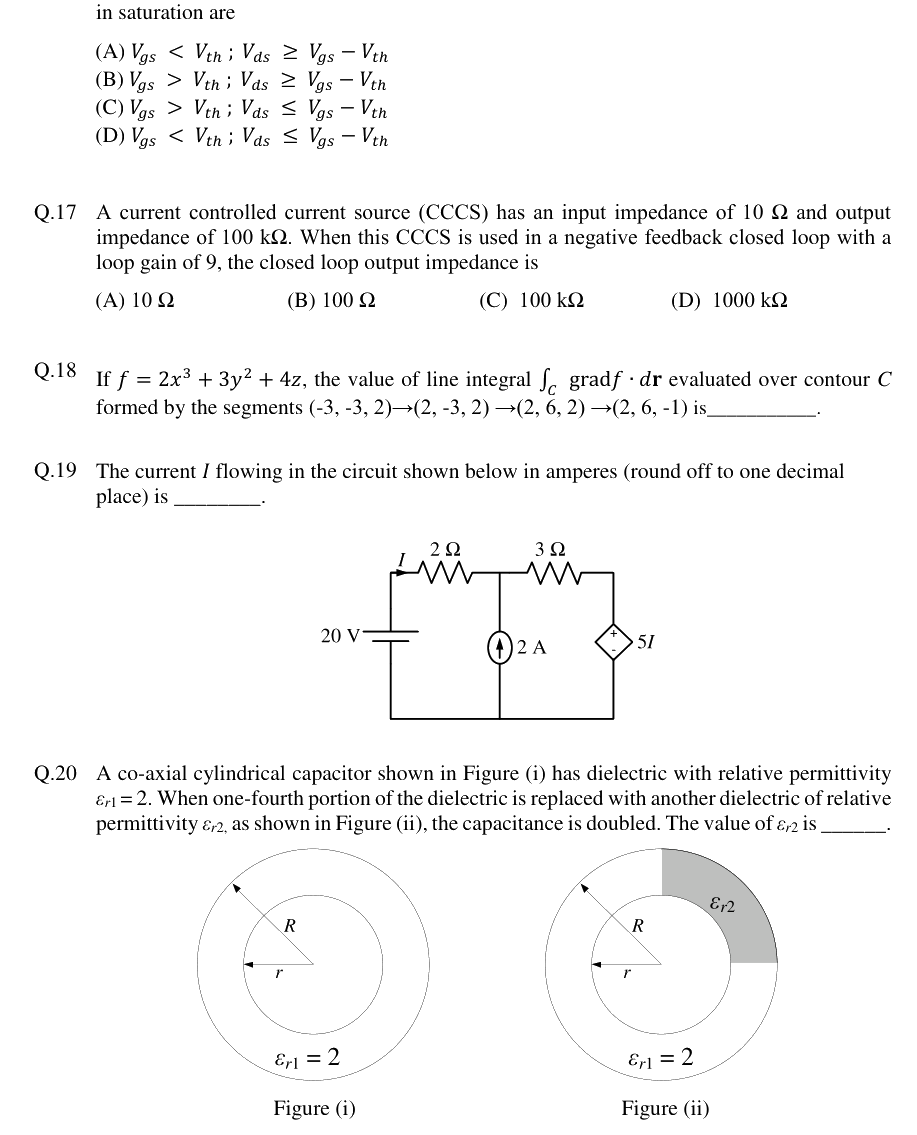 Figure context for GATE 2019 Q20
